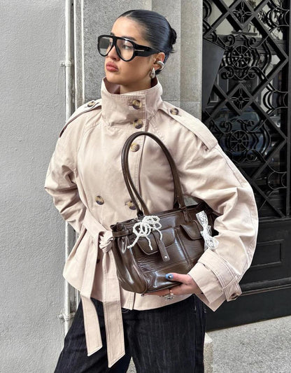 LUMARYA - Gabardina con cuello alto