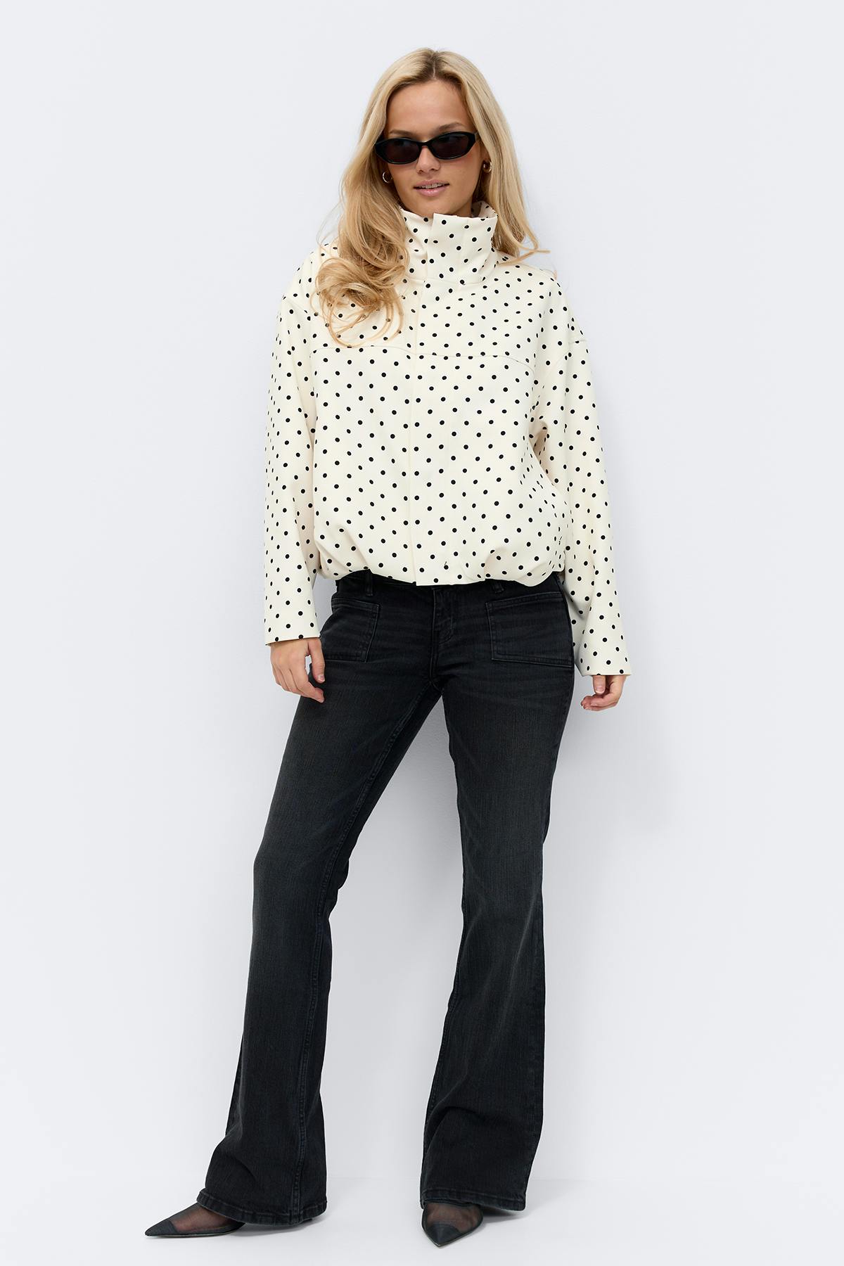 LUMARYA - Chaqueta de cuello alto con lunares