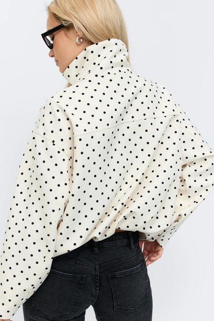 LUMARYA - Chaqueta de cuello alto con lunares