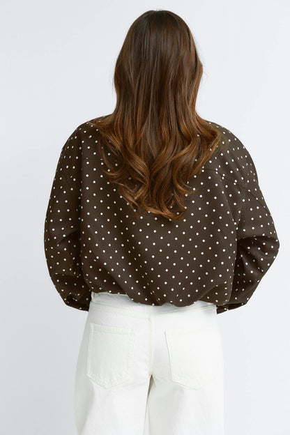 LUMARYA - Chaqueta de cuello alto con lunares